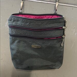 Baggallini Light Gray Crossbody Bag Lightweight NylonTravel Bag